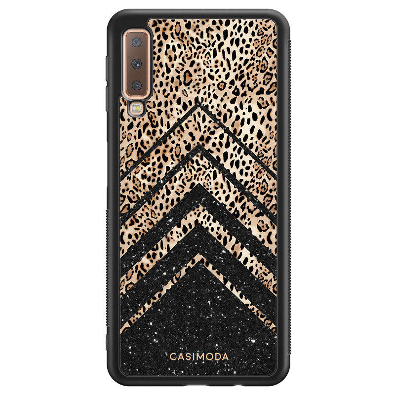 Casimoda Samsung Galaxy A7 2018 hoesje - Chevron luipaard