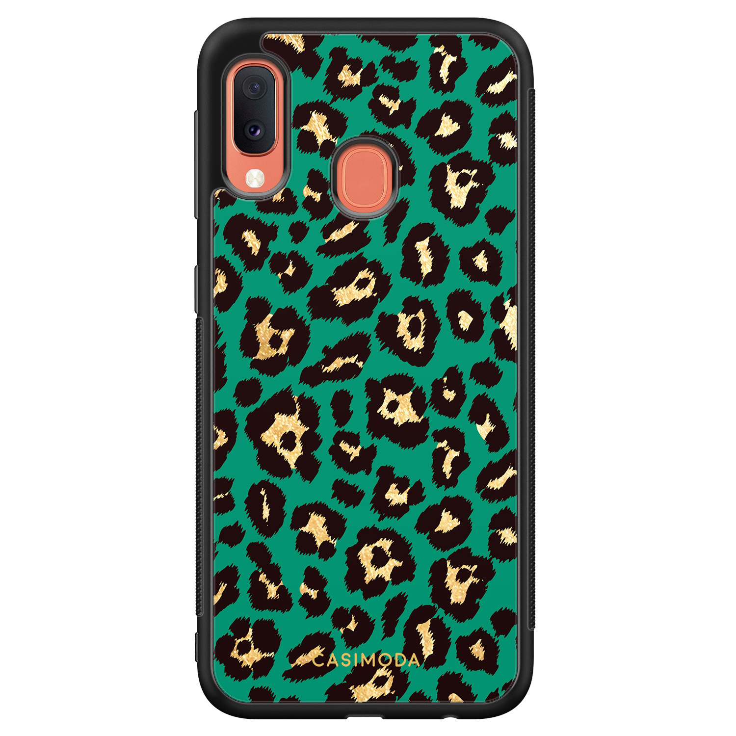 Samsung Galaxy A20e hoesje Luipaard groen