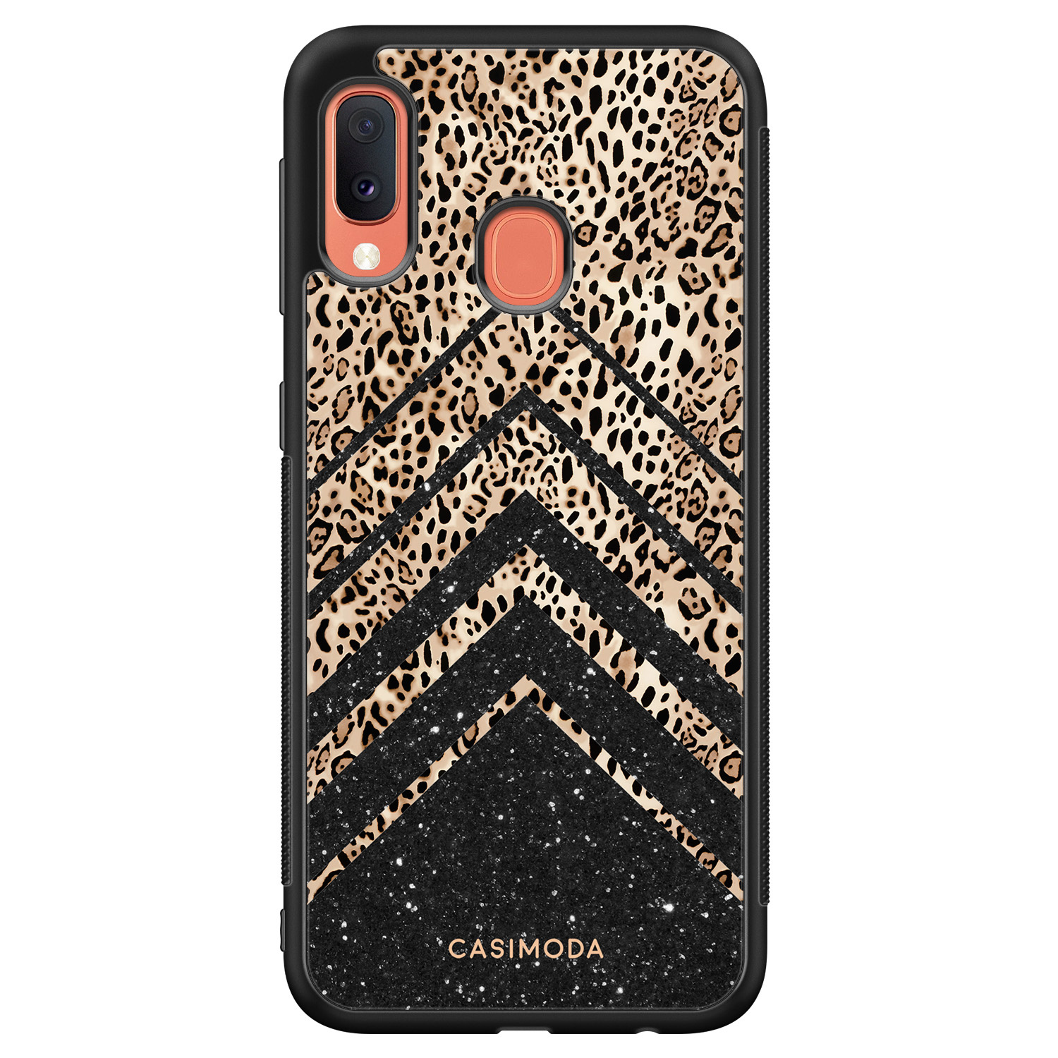 Samsung Galaxy A20e hoesje Chevron luipaard