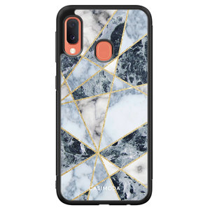 Casimoda Samsung Galaxy A20e hoesje - Abstract marmer blauw