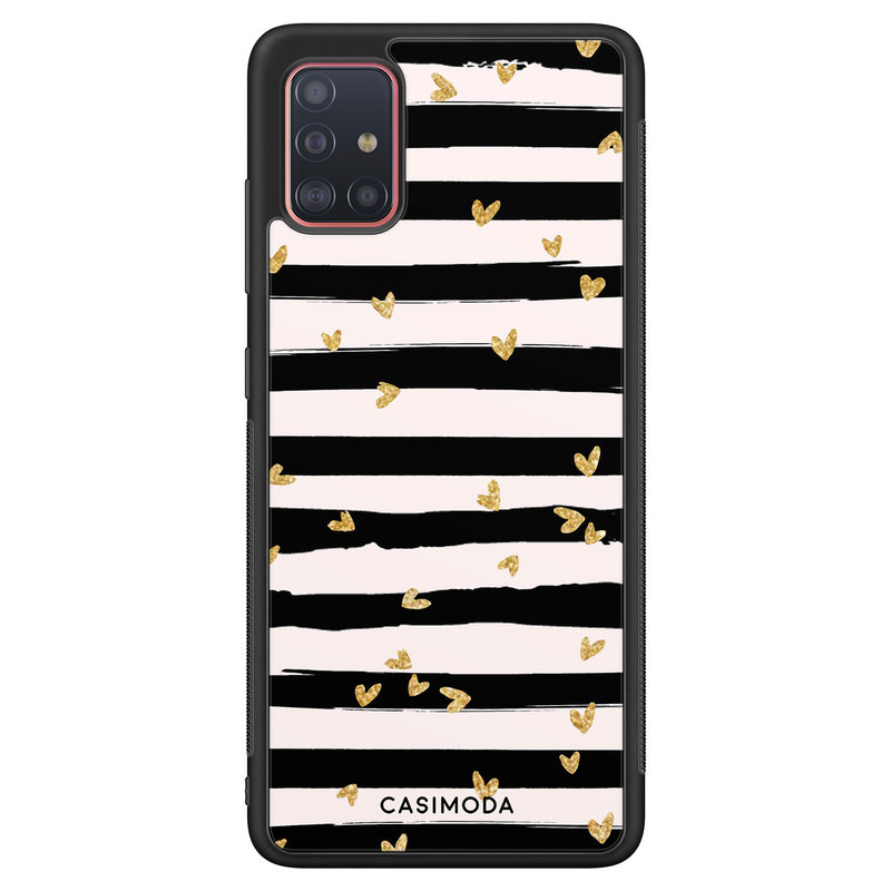 Casimoda Samsung Galaxy A71 hoesje - Hart streepjes