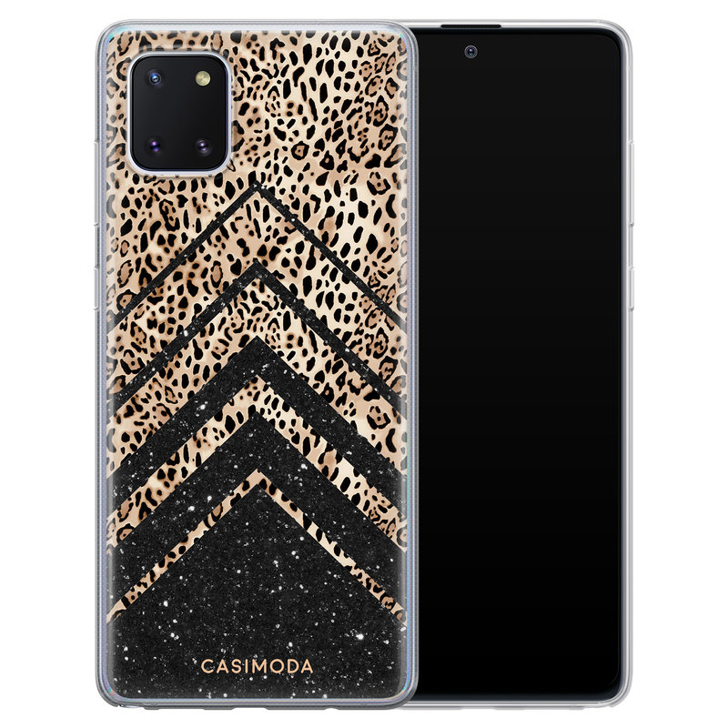 Casimoda Samsung Galaxy Note 10 Lite siliconen hoesje - Chevron luipaard