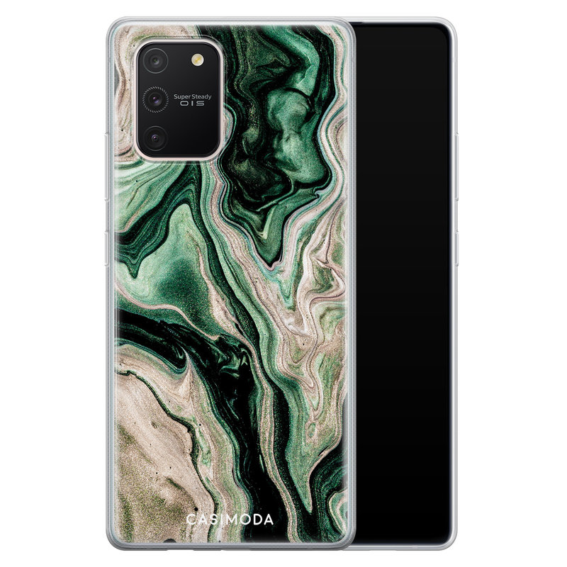 Casimoda Samsung Galaxy S10 Lite siliconen hoesje - Green waves