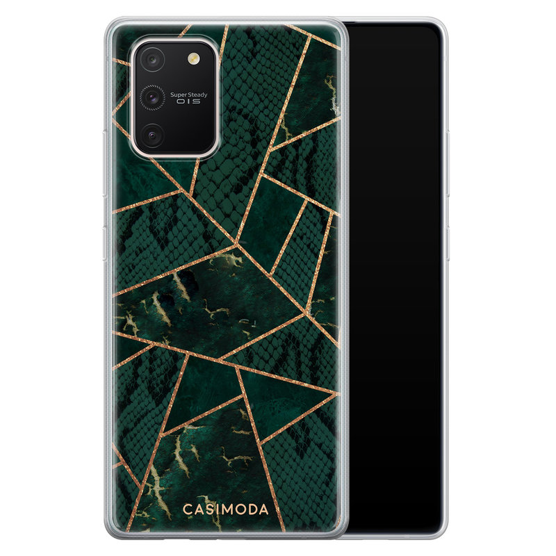 Casimoda Samsung Galaxy S10 Lite siliconen hoesje - Abstract groen