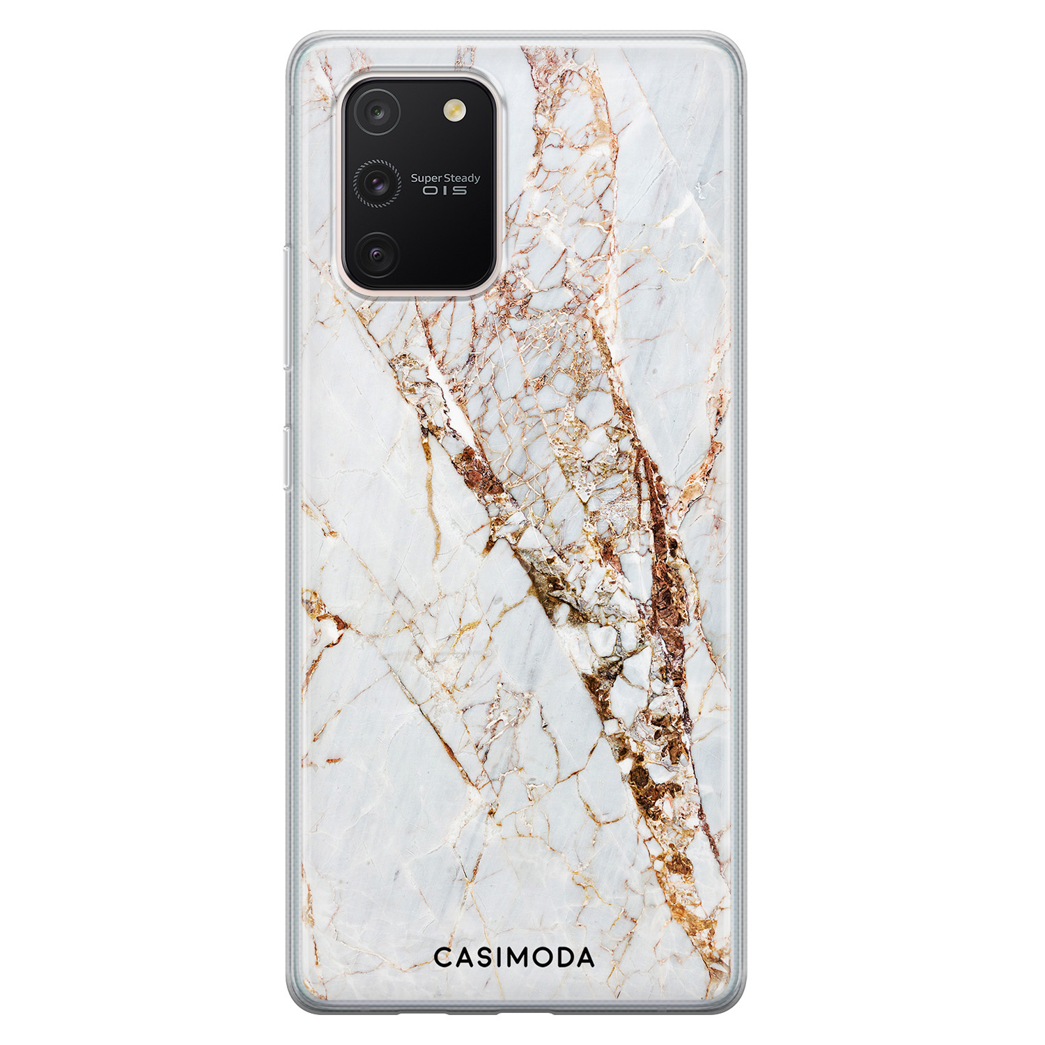 Oh neef botsen Samsung Galaxy S10 Lite siliconen hoesje - Marmer goud - Casimoda.nl