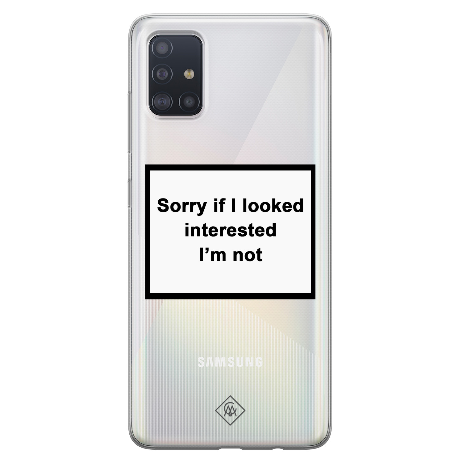 Samsung Galaxy A51 transparant hoesje Not interested