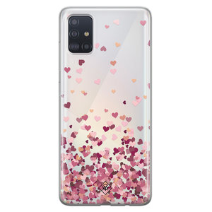 Casimoda Samsung Galaxy A51 transparant hoesje - Falling hearts