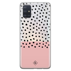 Casimoda Samsung Galaxy A51 transparant hoesje - Pink spots