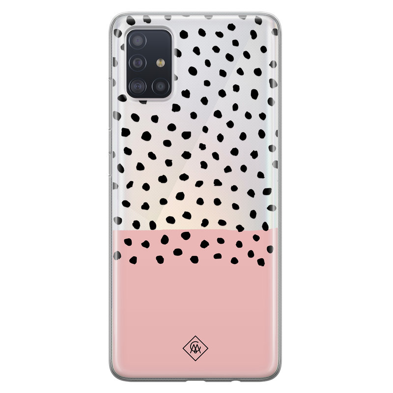 Casimoda Samsung Galaxy A51 transparant hoesje - Pink spots