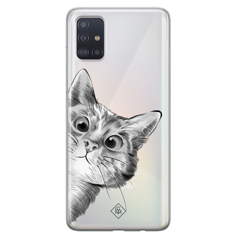 Casimoda Samsung Galaxy A51 transparant hoesje - Peekaboo