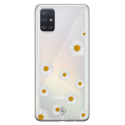 Casimoda Samsung Galaxy A51 transparant hoesje - Daisies