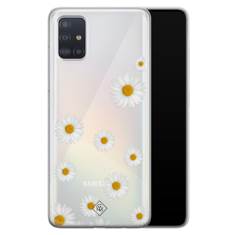 Casimoda Samsung Galaxy A51 transparant hoesje - Daisies