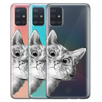 Casimoda Samsung Galaxy A51 transparant hoesje - Peekaboo