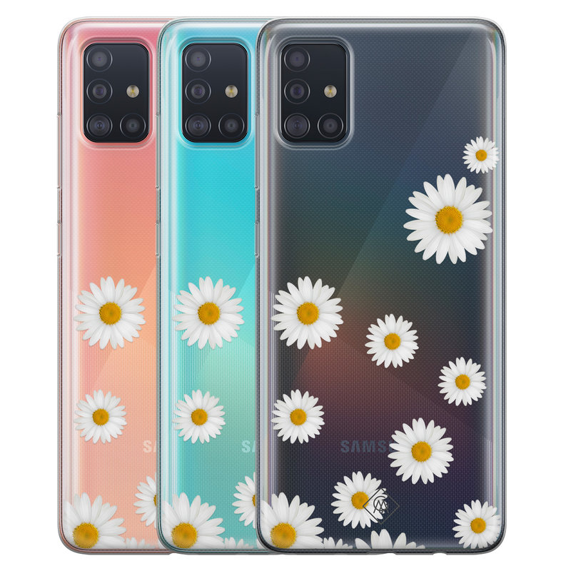 Casimoda Samsung Galaxy A51 transparant hoesje - Daisies