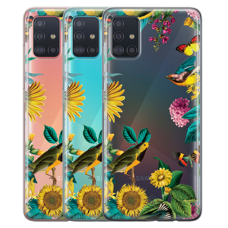 Casimoda Samsung Galaxy A51 transparant hoesje - Sunflowers