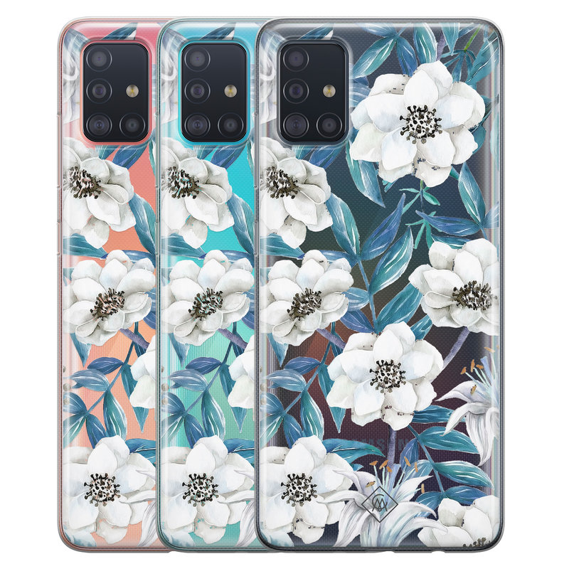 Casimoda Samsung Galaxy A51 transparant hoesje - Touch of flowers