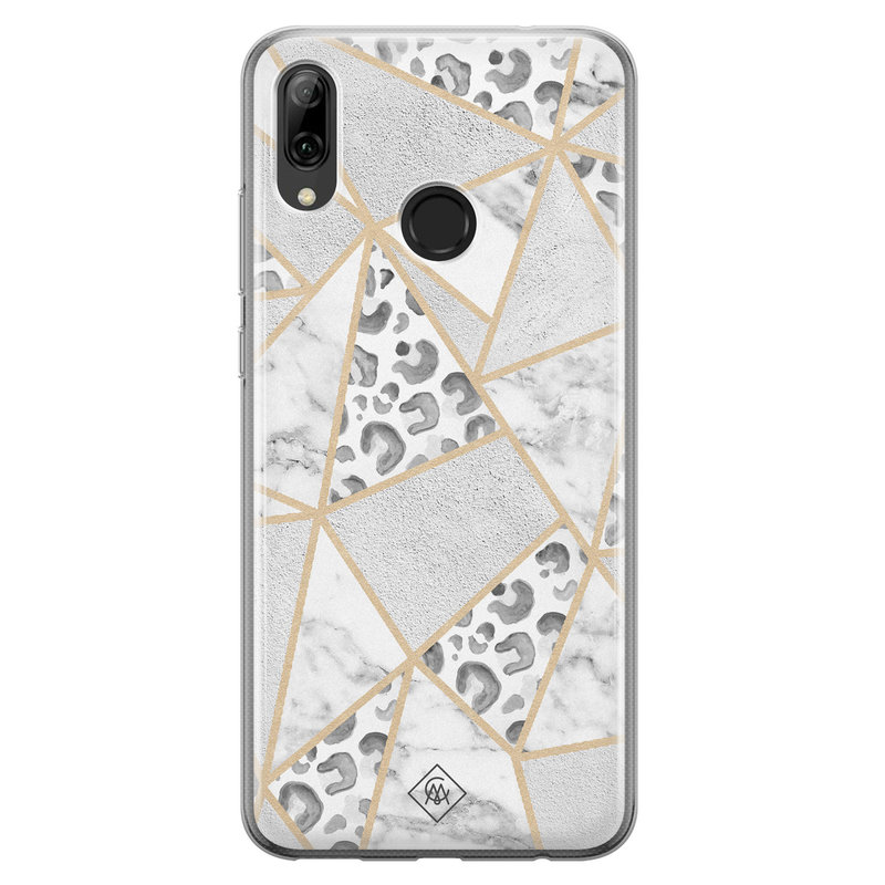 Casimoda Huawei P Smart 2019 siliconen telefoonhoesje - Stone & leopard print