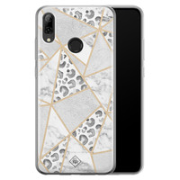 Casimoda Huawei P Smart 2019 siliconen telefoonhoesje - Stone & leopard print