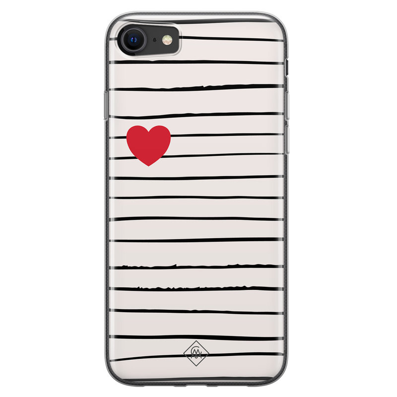Casimoda iPhone SE 2020 siliconen hoesje - Heart queen