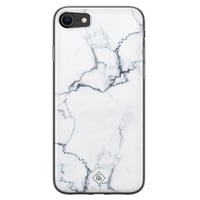 Casimoda iPhone SE 2020 siliconen hoesje - Marmer grijs