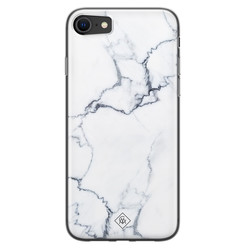 Casimoda iPhone SE 2020 siliconen hoesje - Marmer grijs