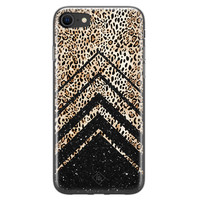 Casimoda iPhone SE 2020 siliconen hoesje - Chevron luipaard