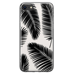 Casimoda iPhone SE 2020 siliconen hoesje - Palm leaves silhouette