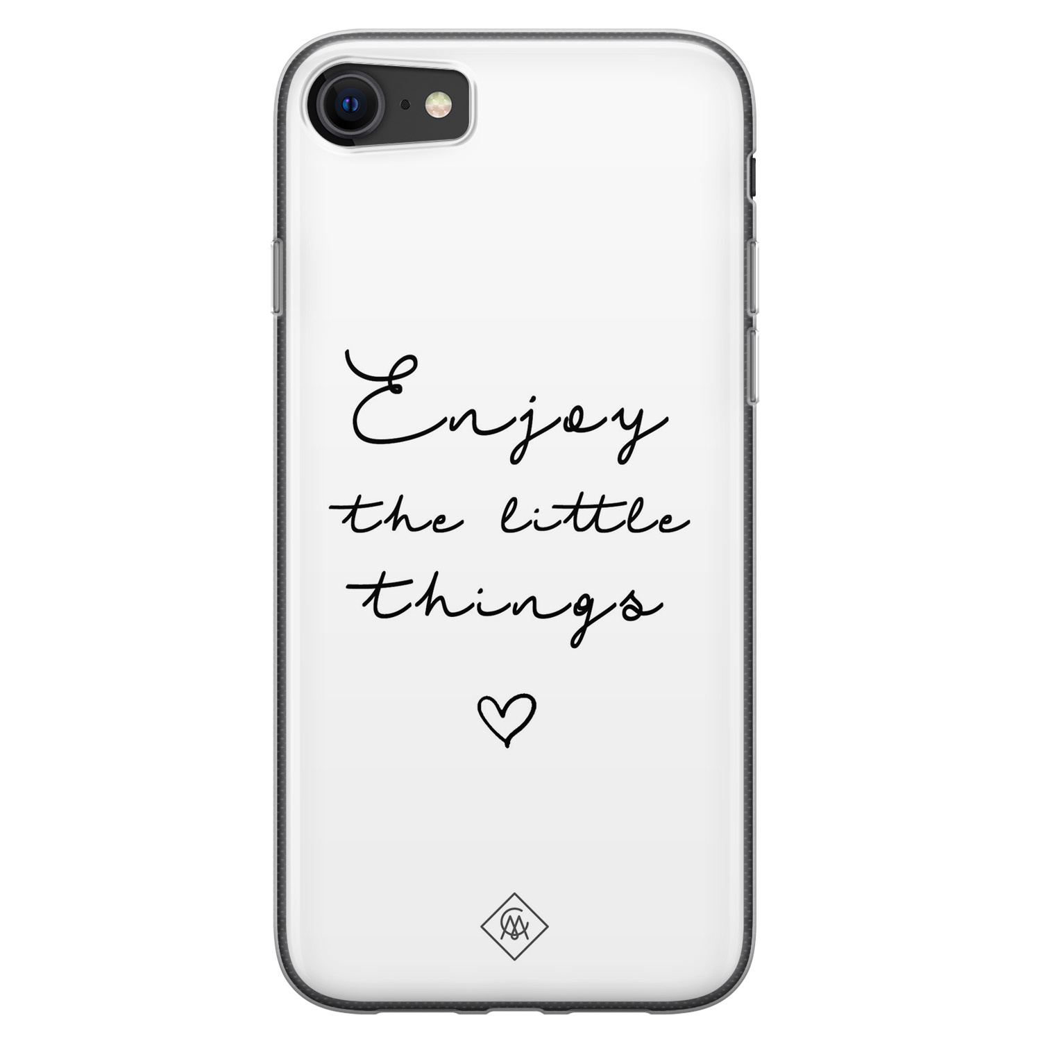 Beven Voorbeeld Handschrift iPhone SE 2020 siliconen hoesje - Enjoy life - Casimoda.nl