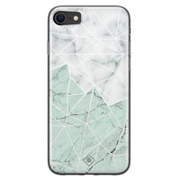 Casimoda iPhone SE 2020 siliconen telefoonhoesje - Marmer mint mix