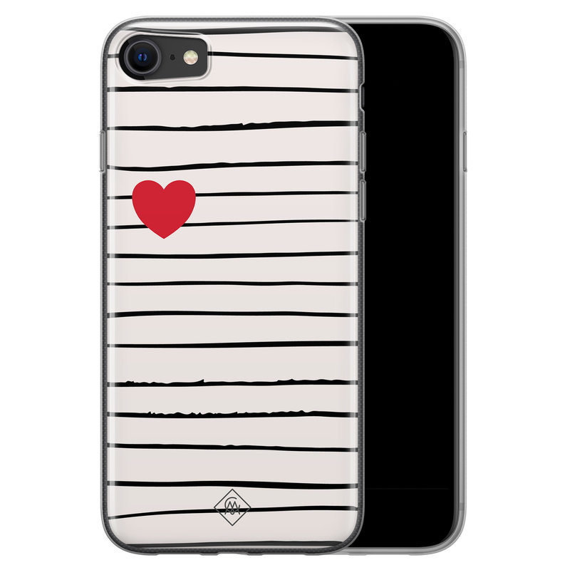 Casimoda iPhone SE 2020 siliconen hoesje - Heart queen