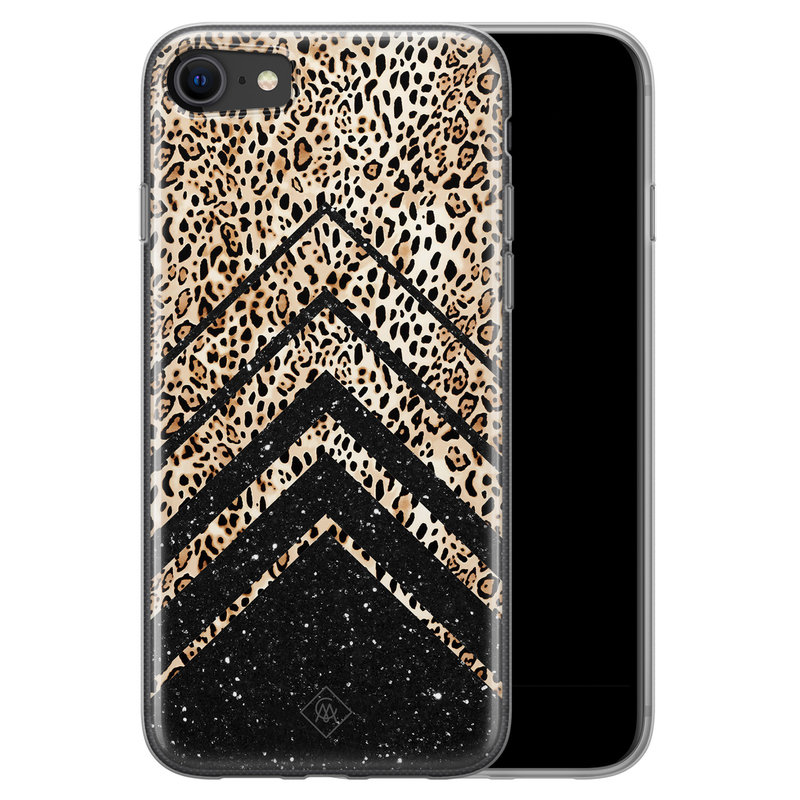 Casimoda iPhone SE 2020 siliconen hoesje - Chevron luipaard