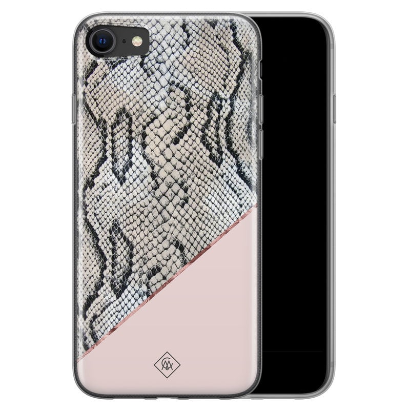 Casimoda iPhone SE 2020 siliconen hoesje - Snake print