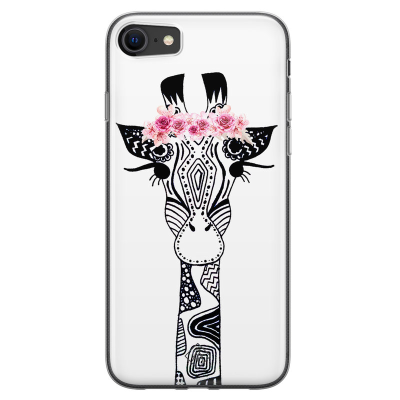 Casimoda iPhone SE 2020 siliconen telefoonhoesje - Giraffe