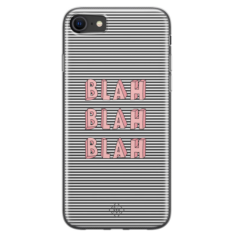 Casimoda iPhone SE 2020 siliconen telefoonhoesje - Blah blah blah