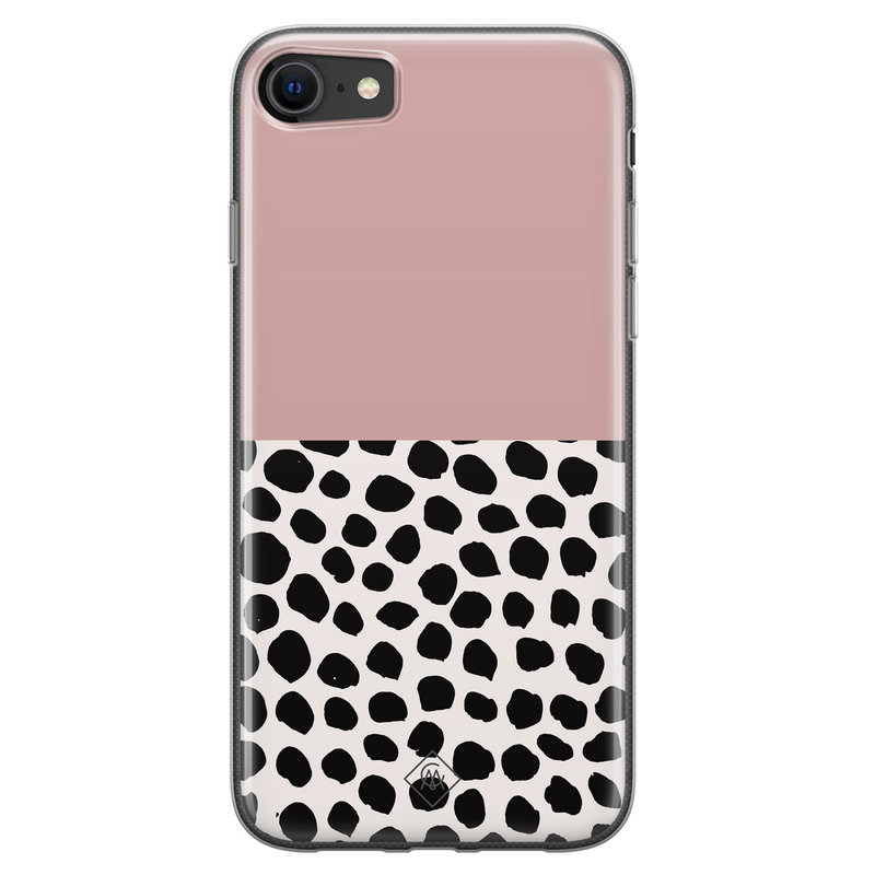 Casimoda iPhone SE 2020 siliconen hoesje - Pink dots