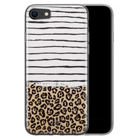 Casimoda iPhone SE 2020 siliconen telefoonhoesje - Leopard lines