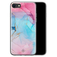 Casimoda iPhone SE 2020 siliconen hoesje - Marble colorbomb