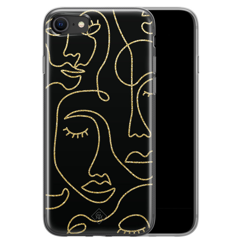 Casimoda iPhone SE 2020 siliconen hoesje - Abstract faces