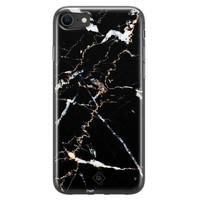 Casimoda iPhone SE 2020 siliconen hoesje - Marmer zwart