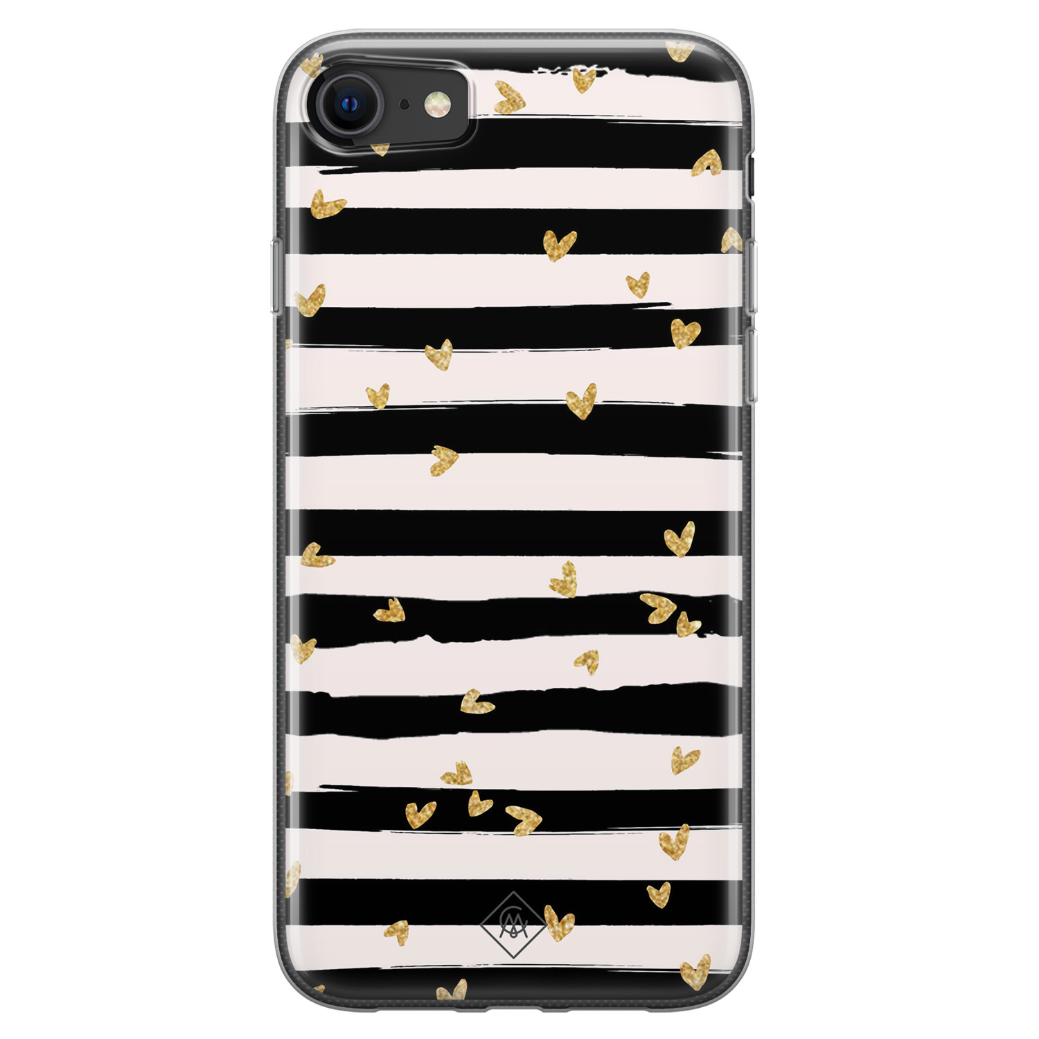 iPhone SE 2020 siliconen telefoonhoesje Hart streepjes