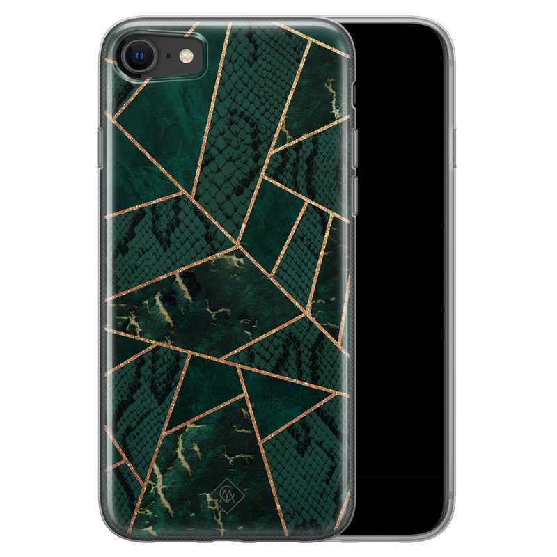 Casimoda iPhone SE 2020 siliconen hoesje - Abstract groen