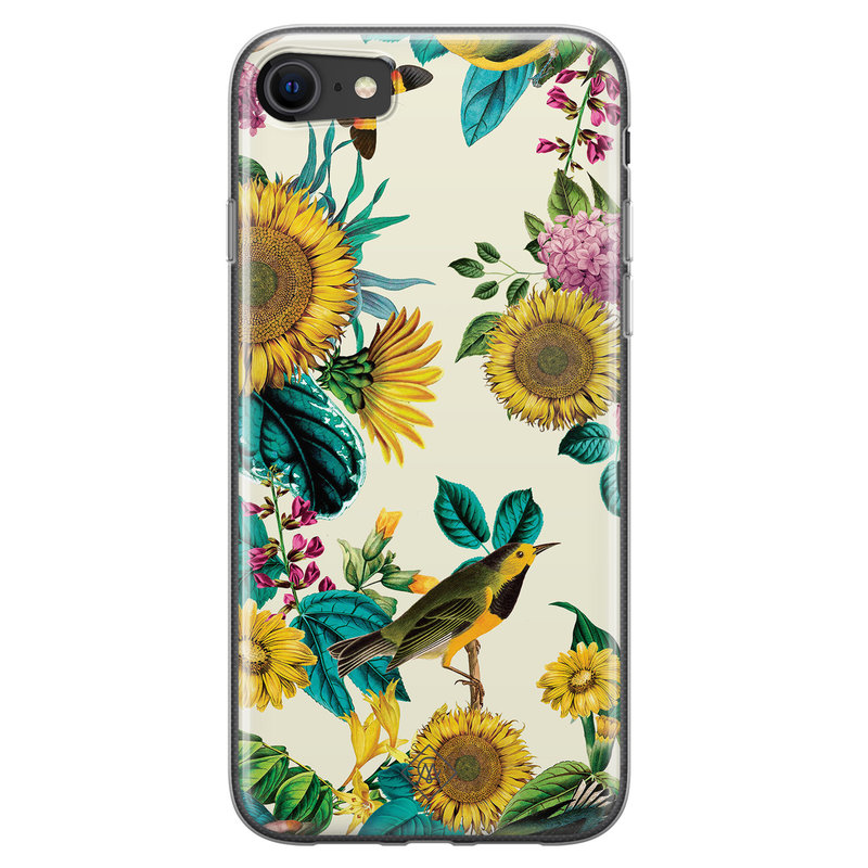 Casimoda iPhone SE 2020 siliconen hoesje - Sunflowers