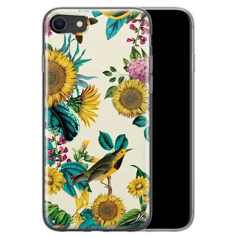 Casimoda iPhone SE 2020 siliconen hoesje - Sunflowers