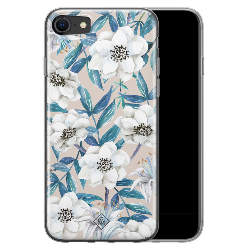 Casimoda iPhone SE 2020 siliconen telefoonhoesje - Touch of flowers