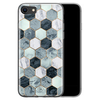 Casimoda iPhone SE 2020 siliconen hoesje - Blue cubes