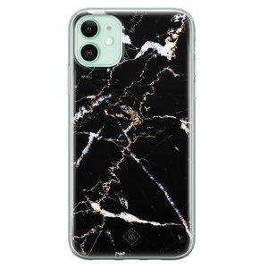 Casimoda iPhone 11 siliconen hoesje - Marmer zwart