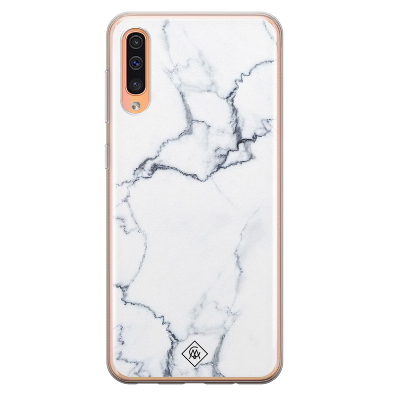 Casimoda Samsung Galaxy A50/A30s siliconen hoesje - Marmer grijs