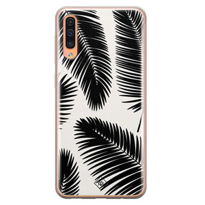 Casimoda Samsung Galaxy A50/A30s siliconen telefoonhoesje - Palm leaves silhouette