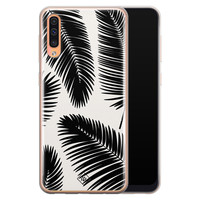 Casimoda Samsung Galaxy A50/A30s siliconen telefoonhoesje - Palm leaves silhouette