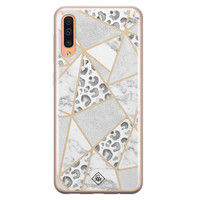 Casimoda Samsung Galaxy A50/A30s siliconen telefoonhoesje - Stone & leopard print